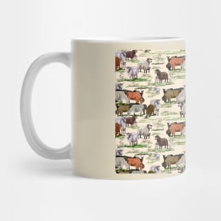 Sheep flock of Shetland sheep Mug